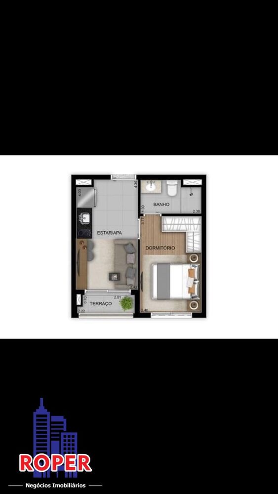 Apartamento, 1 quarto, 28 m² - Foto 12