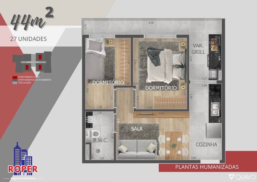Apartamento, 2 quartos, 44 m² - Foto 7