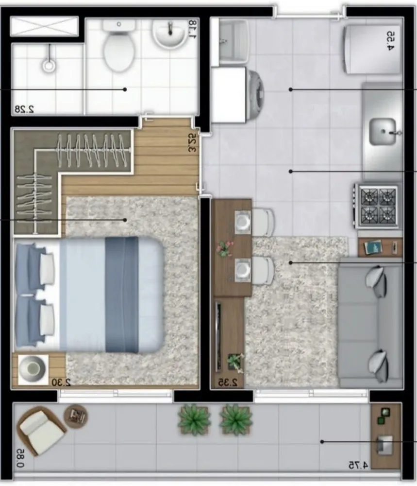Apartamento, 1 quarto, 28 m² - Foto 8