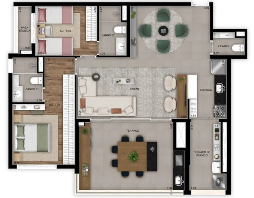 Apartamento, 2 quartos, 102 m² - Foto 1