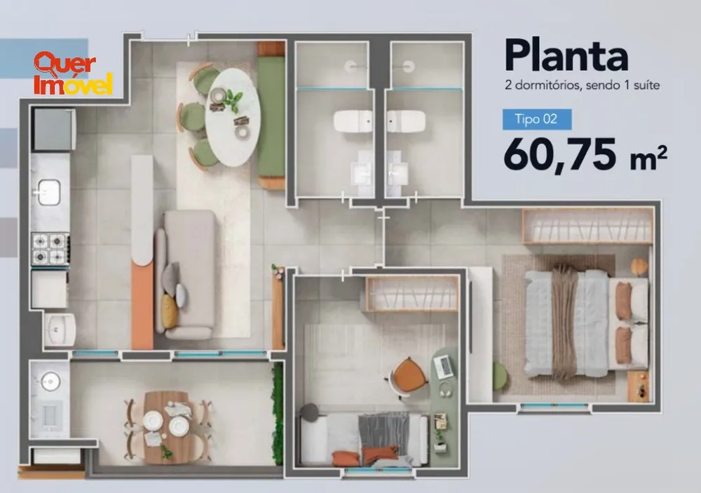 Apartamento, 2 quartos, 60 m² - Foto 5
