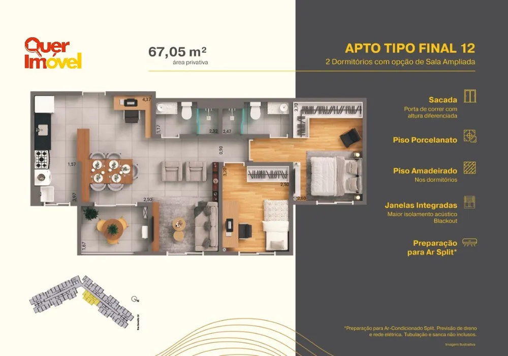 Apartamento, 2 quartos, 67 m² - Foto 1