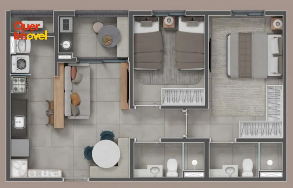 Apartamento, 2 quartos, 58 m² - Foto 1