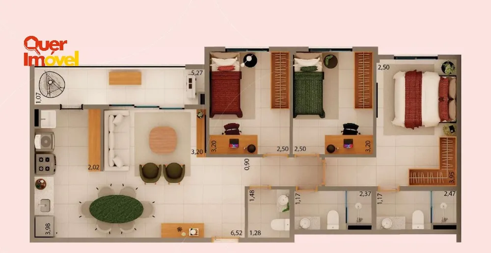 Apartamento, 3 quartos, 77 m² - Foto 1