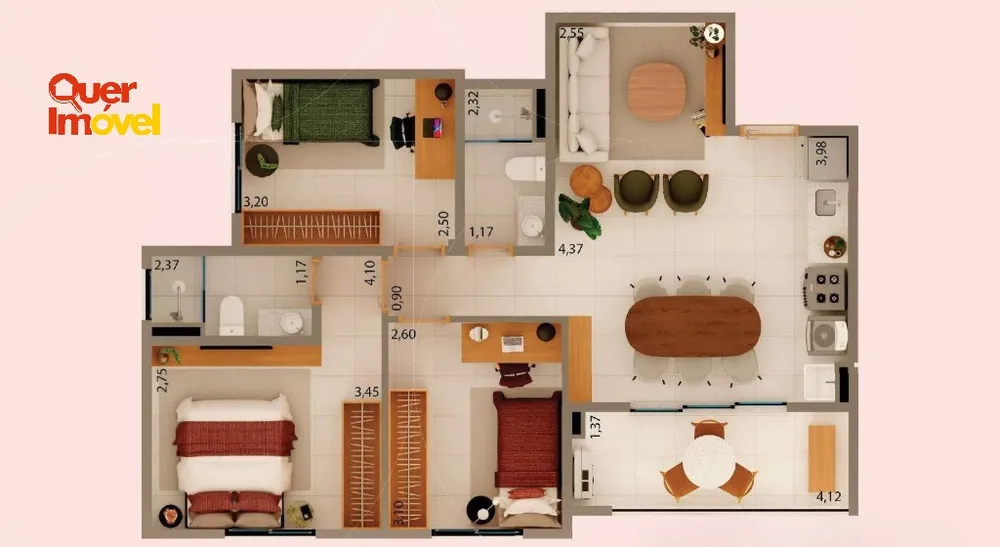 Apartamento, 3 quartos, 70 m² - Foto 2