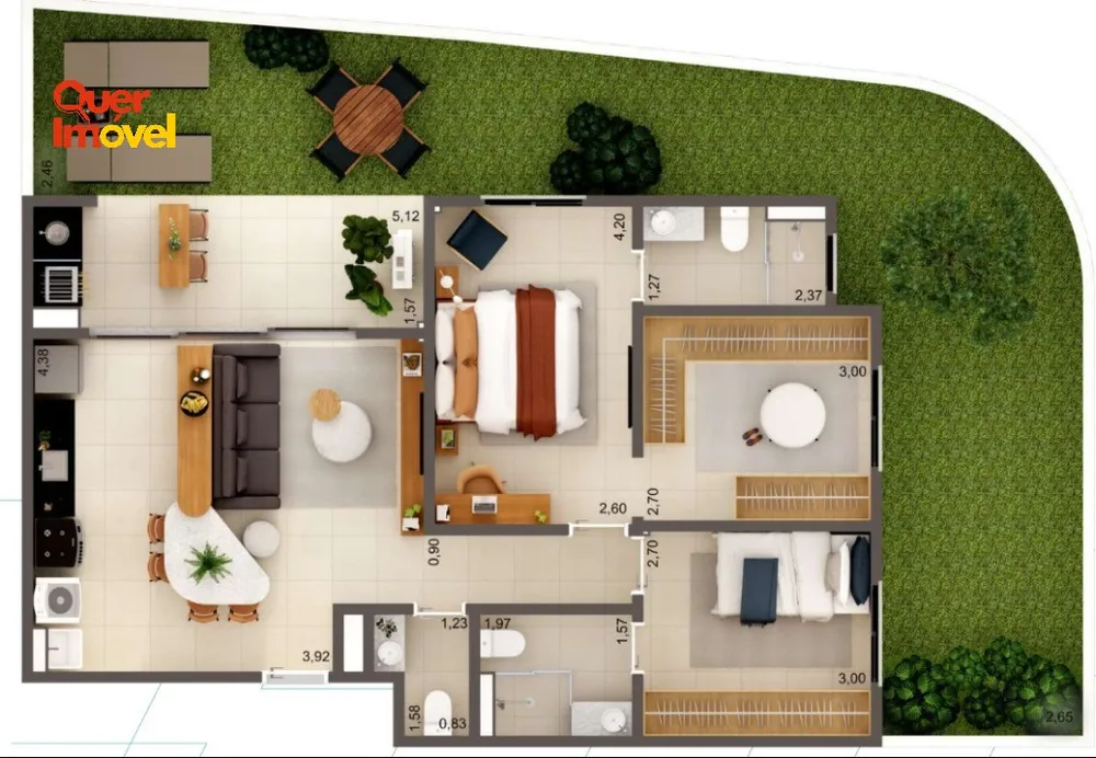 Apartamento, 3 quartos, 77 m² - Foto 2