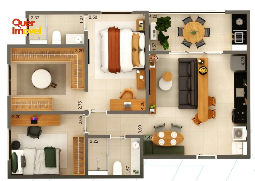 Apartamento, 3 quartos, 70 m² - Foto 4