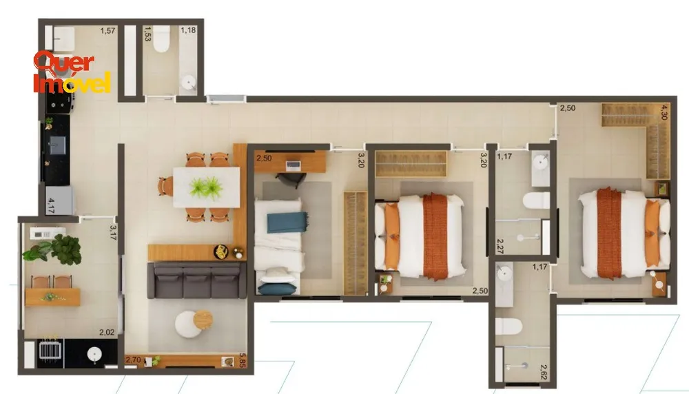 Apartamento, 3 quartos, 81 m² - Foto 2