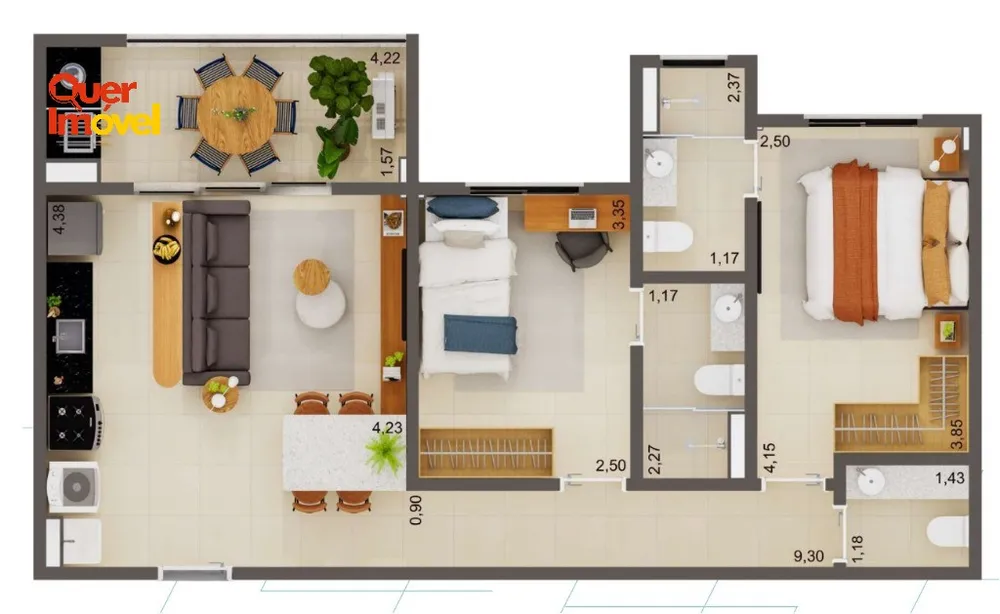 Apartamento, 2 quartos, 64 m² - Foto 1