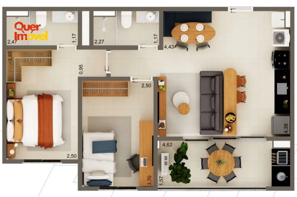 Apartamento, 2 quartos, 62 m² - Foto 3