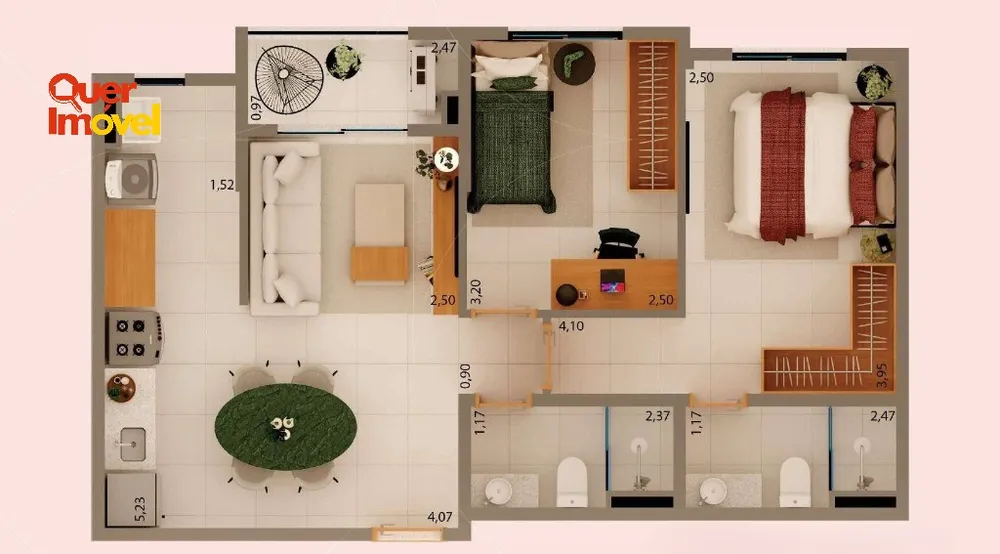 Apartamento, 2 quartos, 56 m² - Foto 1