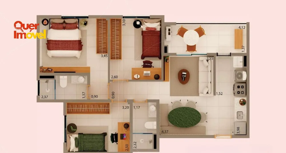 Apartamento, 3 quartos, 65 m² - Foto 3