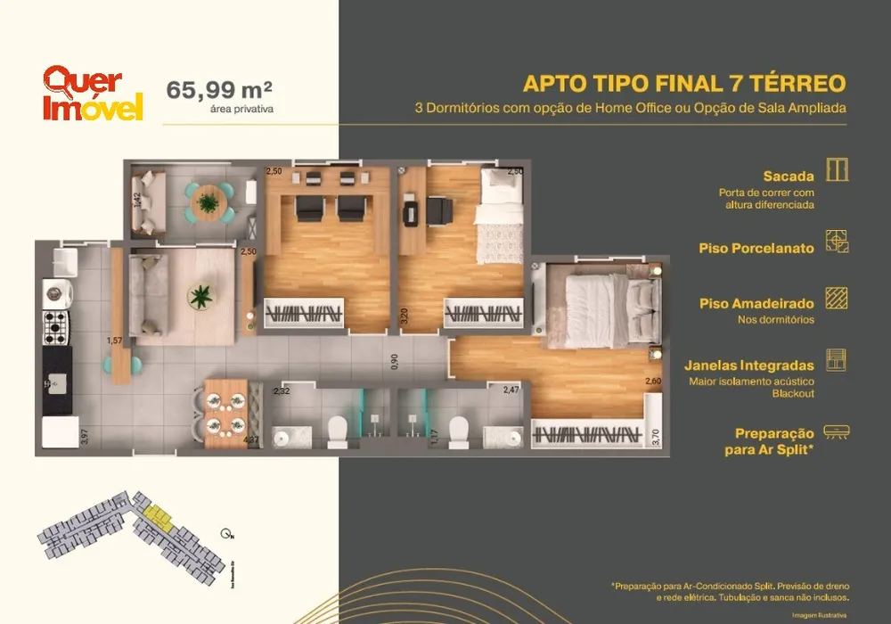 Apartamento, 2 quartos, 65 m² - Foto 2