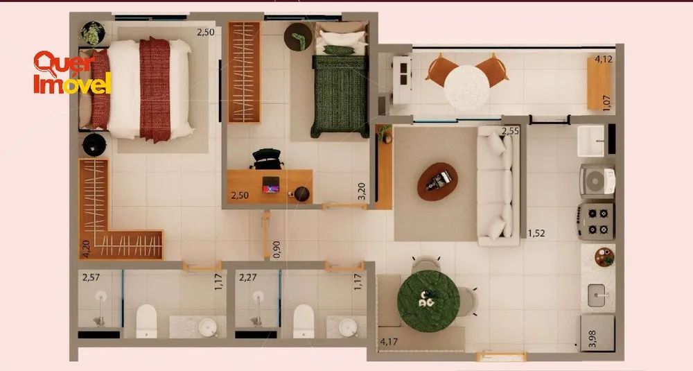 Apartamento, 2 quartos, 55 m² - Foto 2