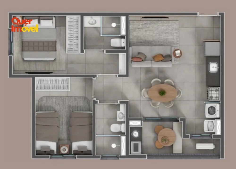 Apartamento, 2 quartos, 55 m² - Foto 1