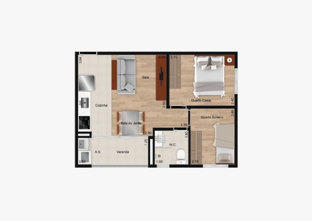 Apartamento, 2 quartos, 42 m² - Foto 15