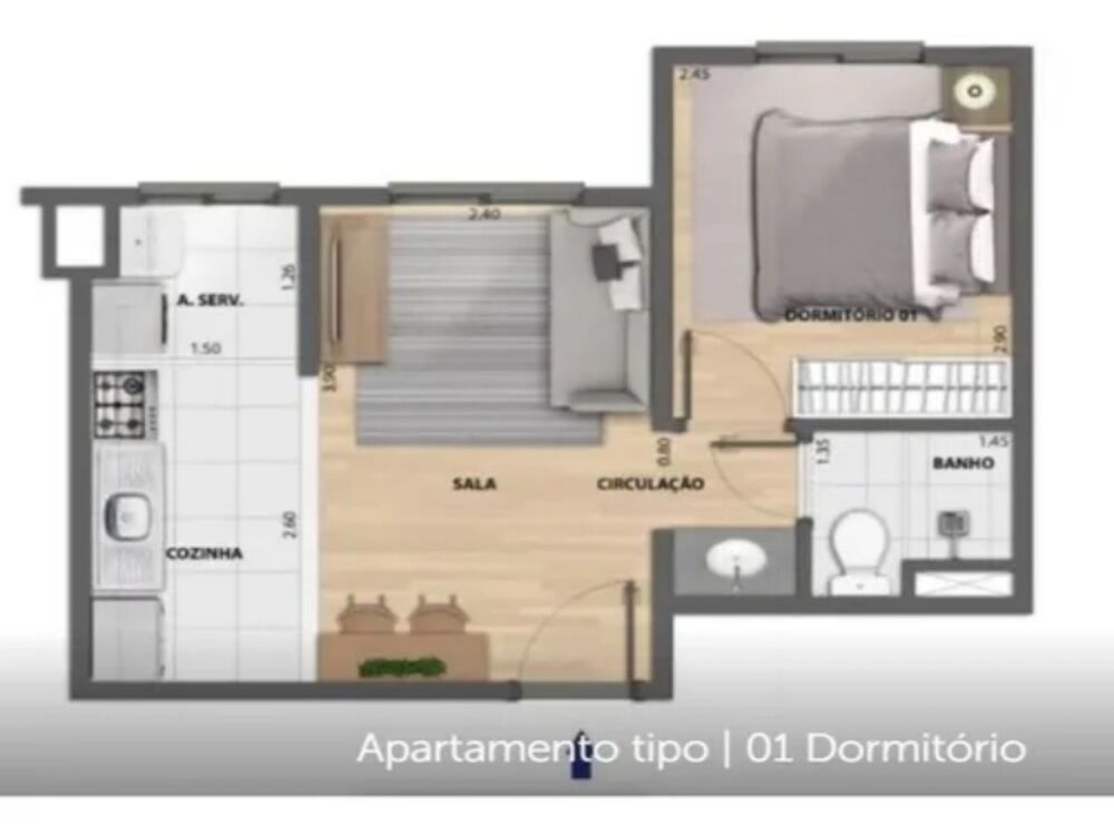 Apartamento, 1 quarto, 30 m² - Foto 14