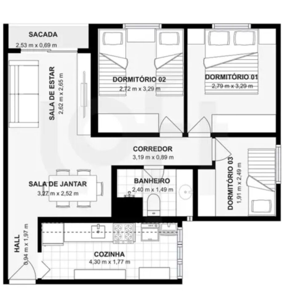 Apartamento à venda com 3 quartos, 65m² - Foto 8