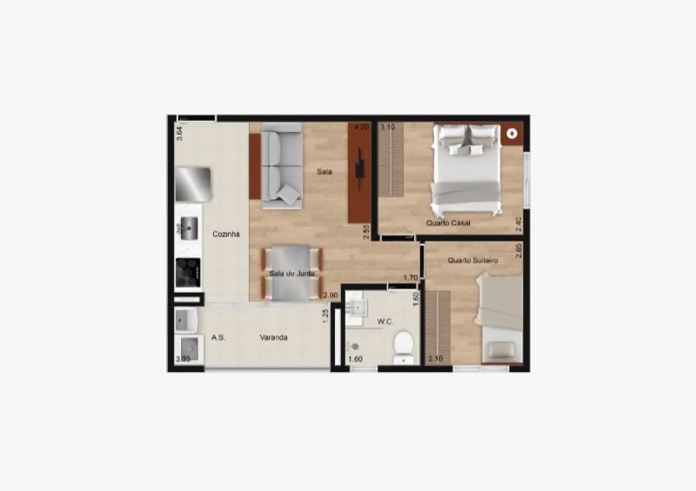Apartamento, 2 quartos, 42 m² - Foto 5