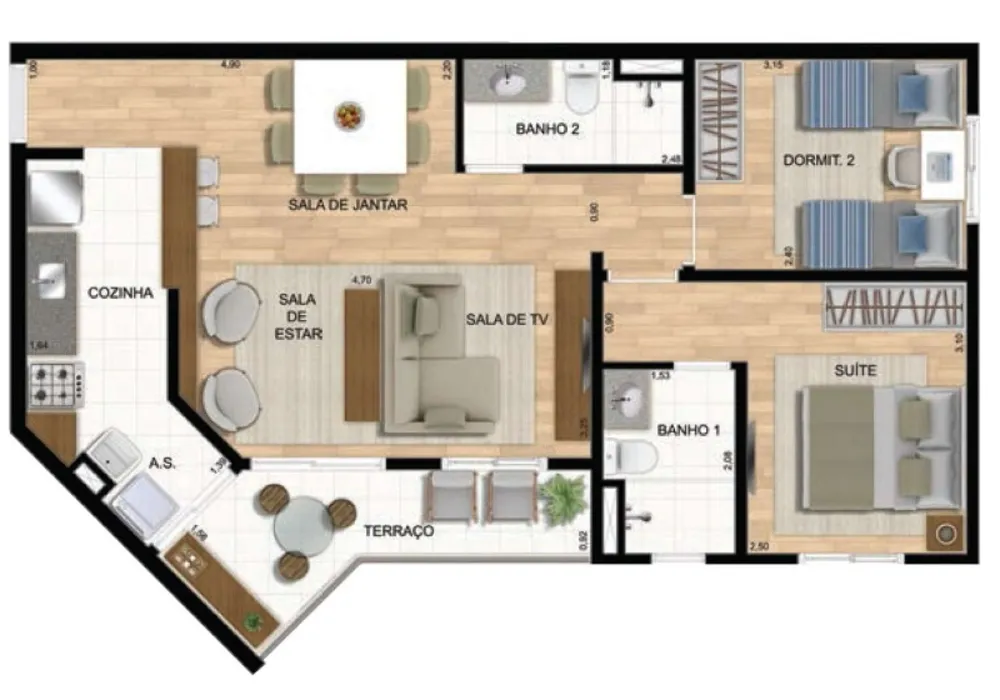 Apartamento, 2 quartos, 65 m² - Foto 4