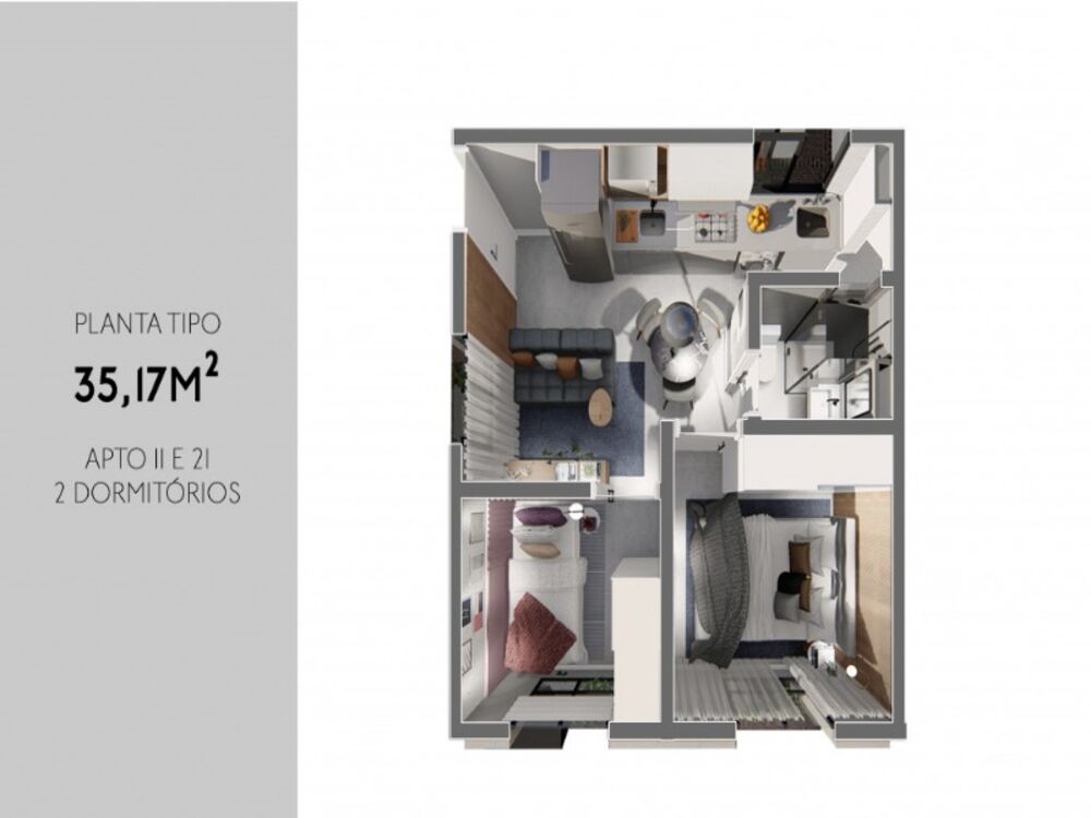 Apartamento, 1 quarto, 35 m² - Foto 1