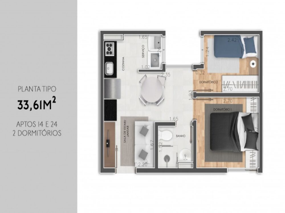 Apartamento, 1 quarto, 35 m² - Foto 4