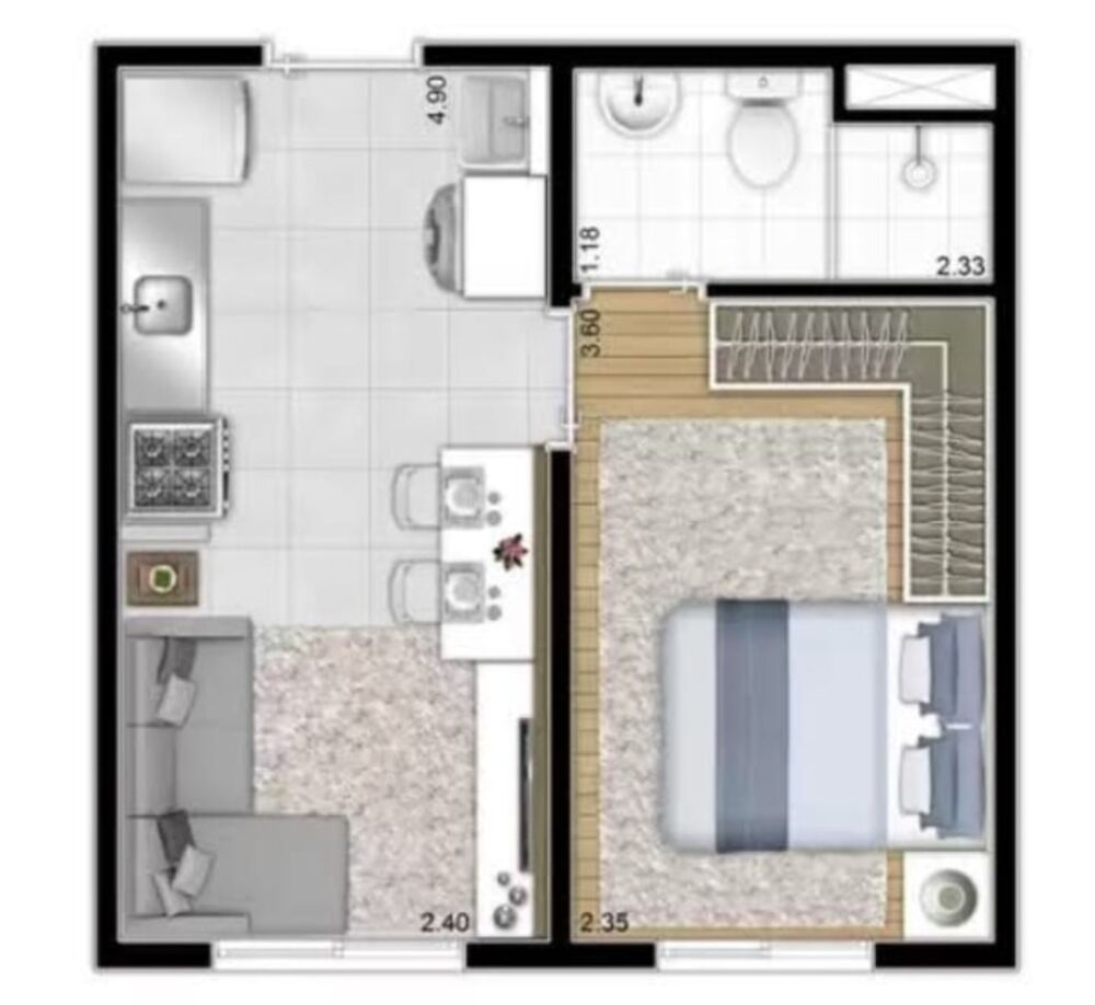 Apartamento, 1 quarto, 27 m² - Foto 8