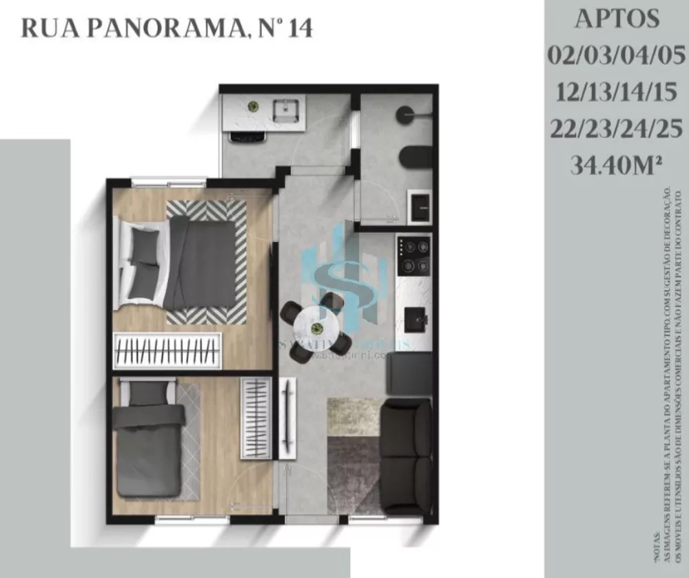 Apartamento, 2 quartos, 35 m² - Foto 1