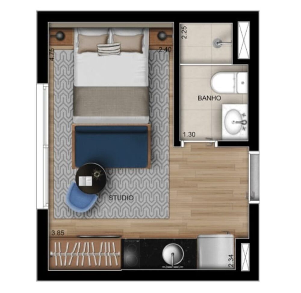 Apartamento, 1 quarto, 21 m² - Foto 17