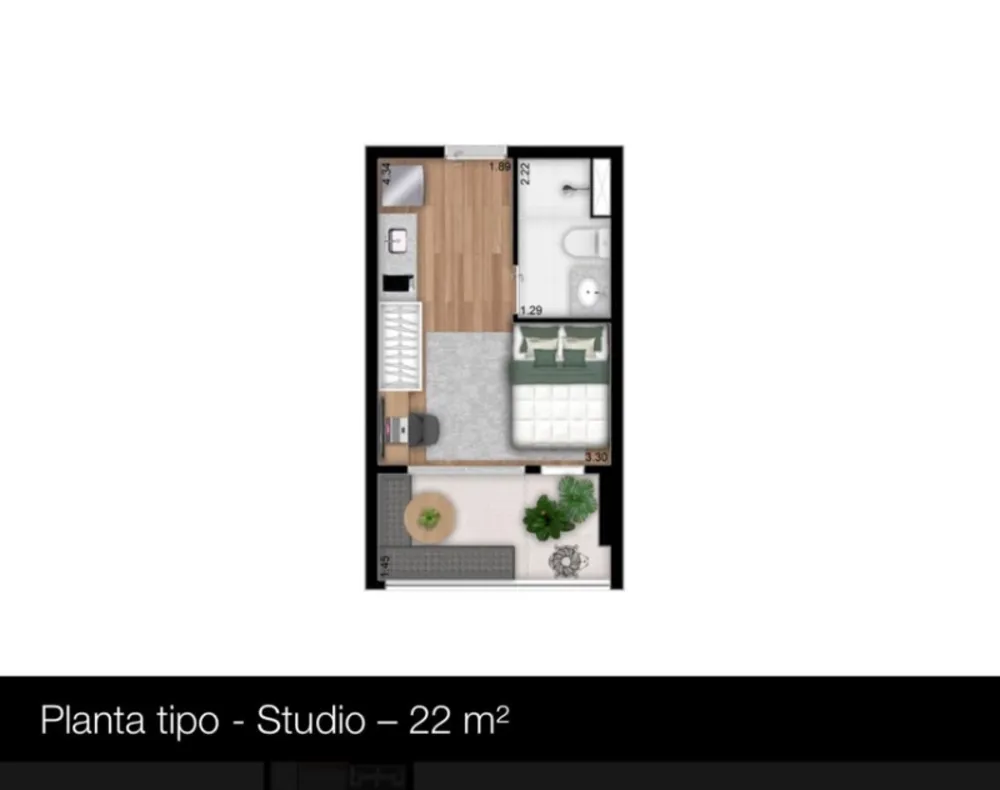 Apartamento, 1 quarto, 24 m² - Foto 2