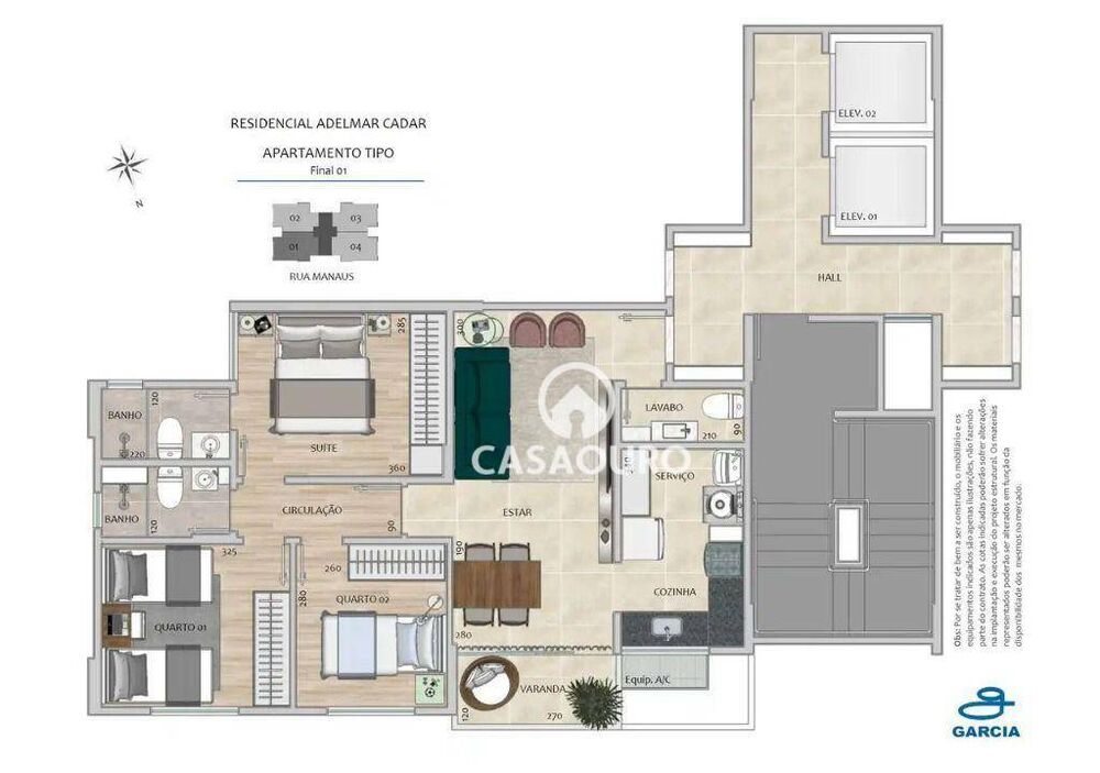 Apartamento à venda com 3 quartos, 74m² - Foto 4