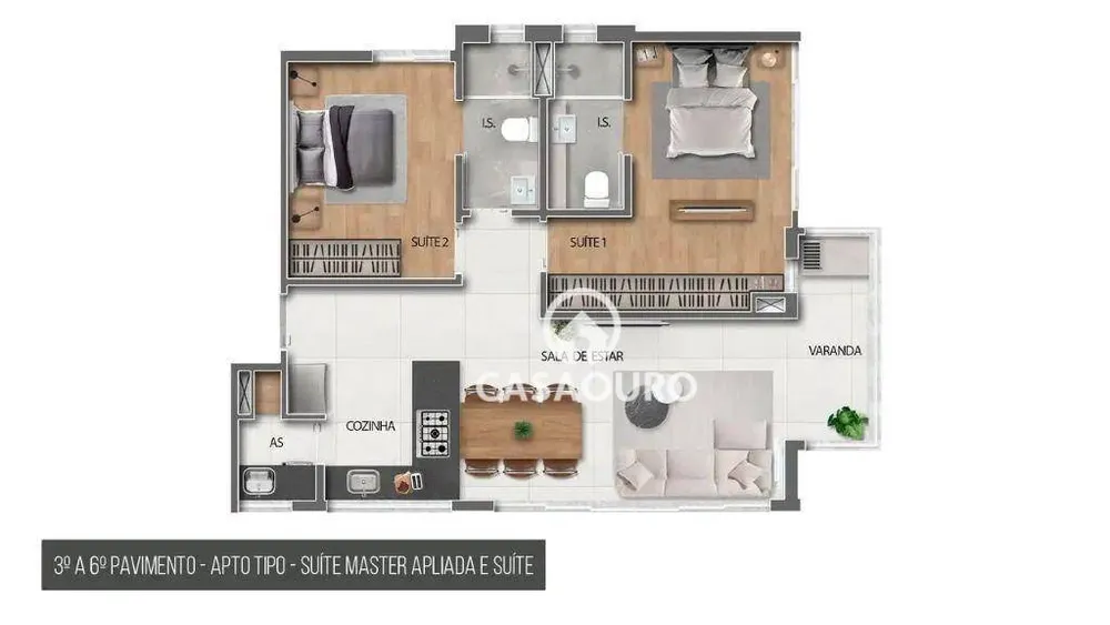 Apartamento, 2 quartos, 71 m² - Foto 1