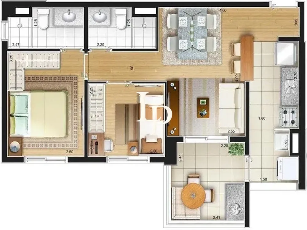 Apartamento, 2 quartos, 57 m² - Foto 2