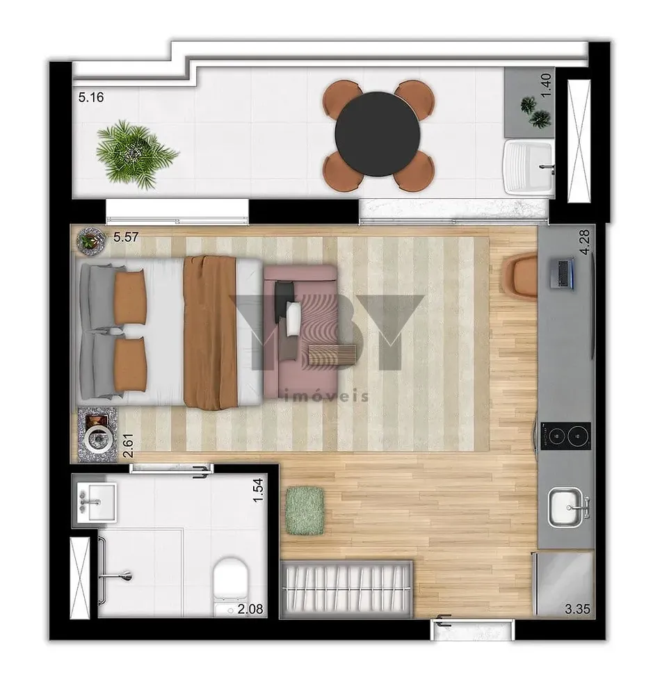 Apartamento, 1 quarto, 53 m² - Foto 2