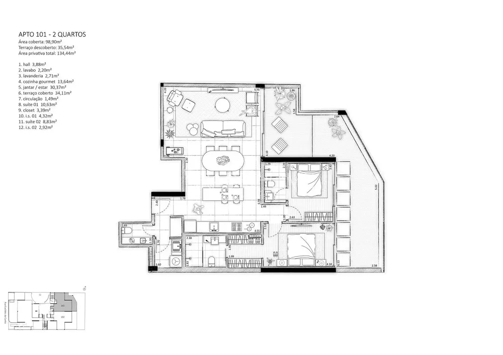 Apartamento, 2 quartos, 94 m² - Foto 2