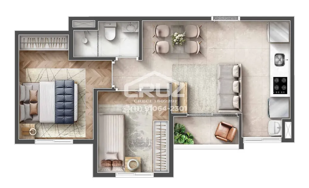 Apartamento, 3 quartos, 48 m² - Foto 2