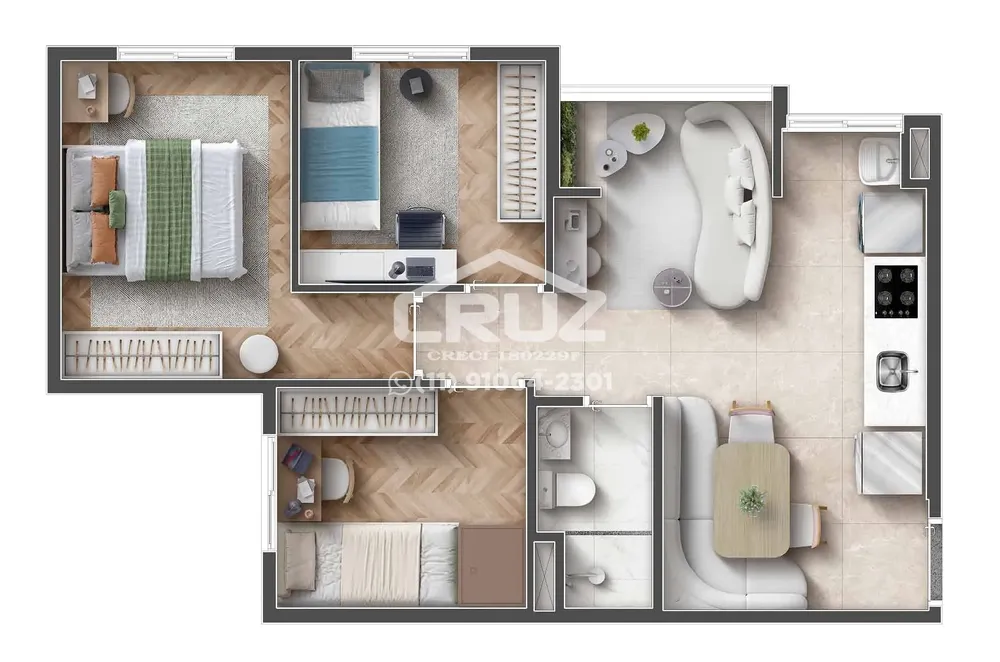 Apartamento, 3 quartos, 48 m² - Foto 1