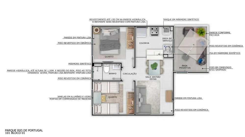 Apartamento, 2 quartos, 39 m² - Foto 2