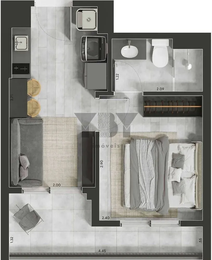 Apartamento, 2 quartos, 36 m² - Foto 3
