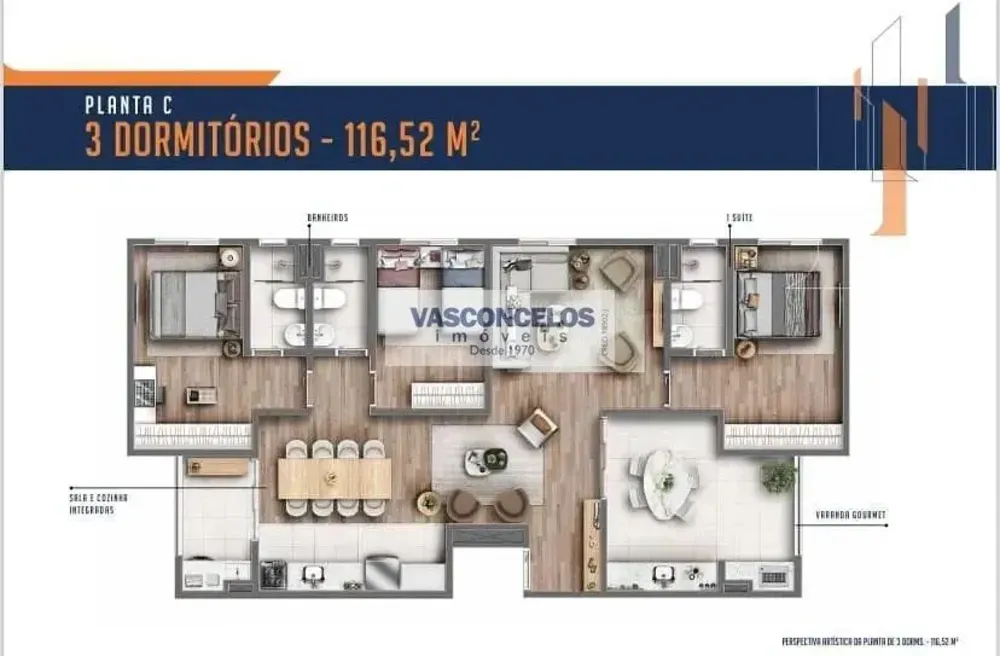 Apartamento, 3 quartos, 116 m² - Foto 1