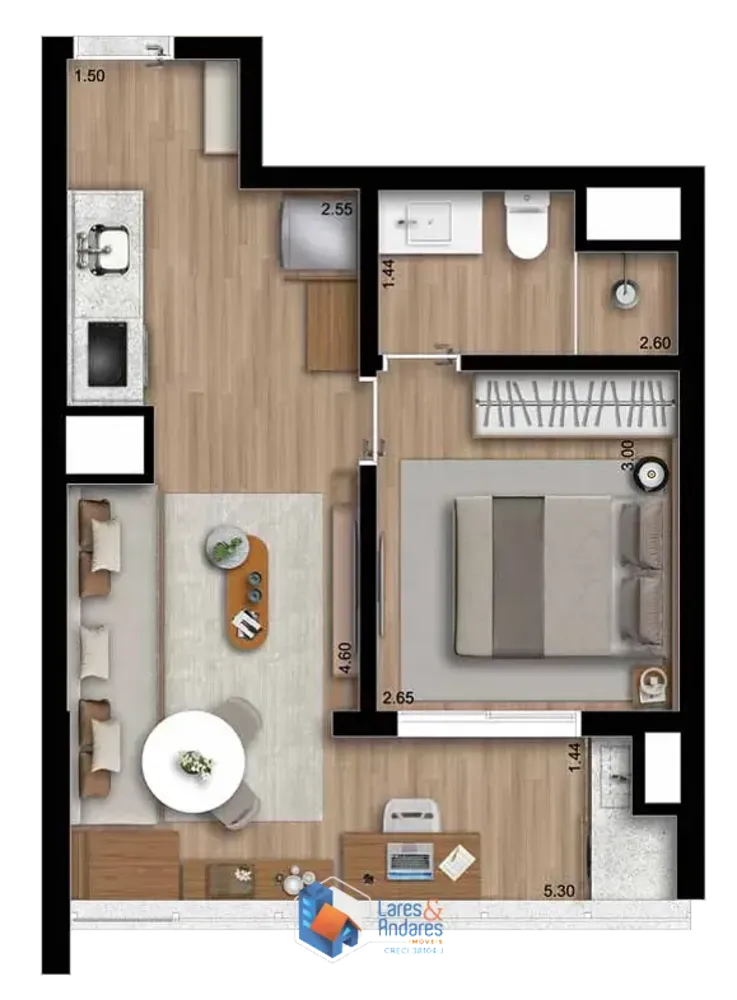 Apartamento, 1 quarto, 38 m² - Foto 6