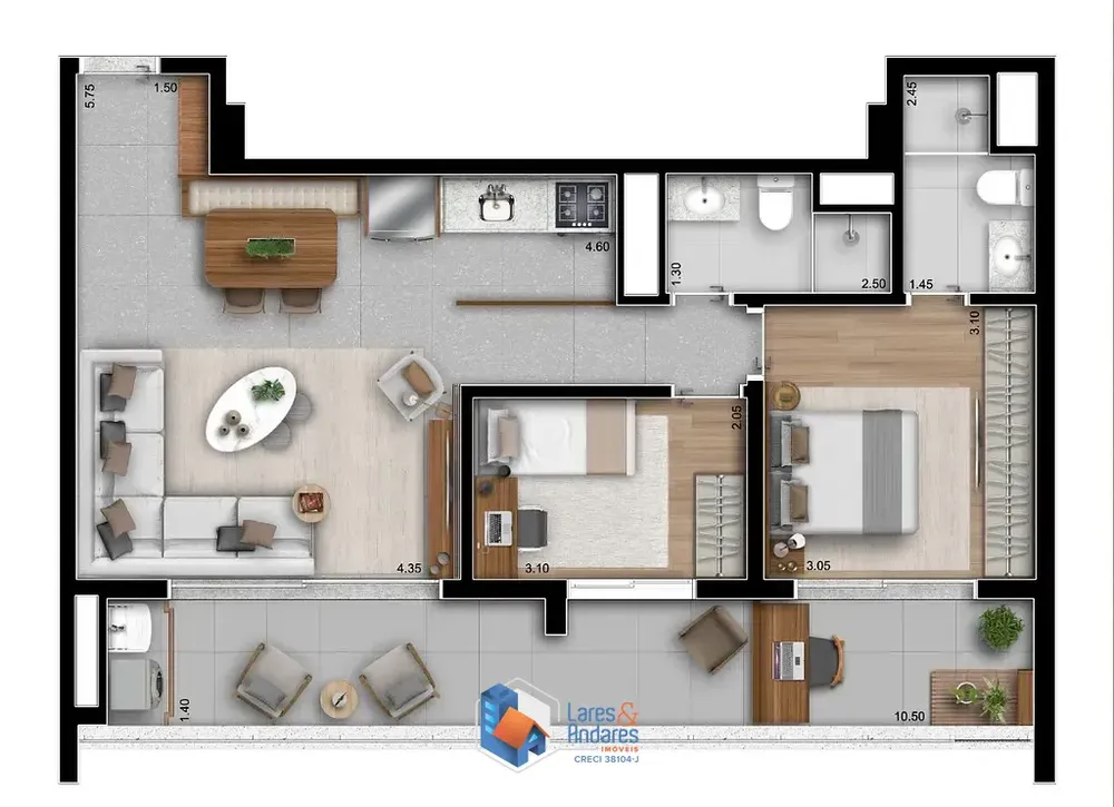 Apartamento, 1 quarto, 38 m² - Foto 7