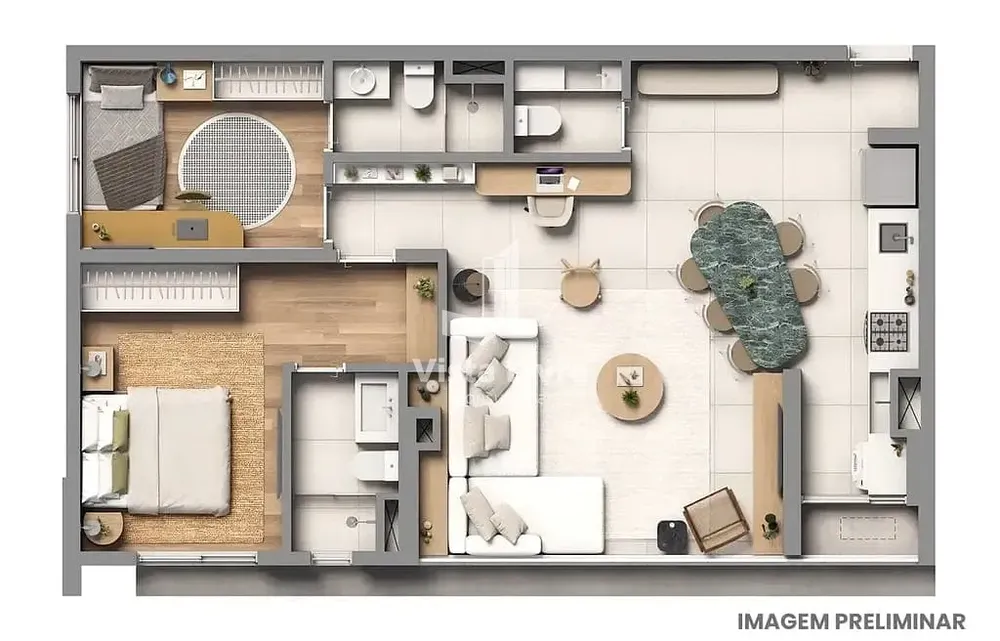 Apartamento, 2 quartos, 59 m² - Foto 3