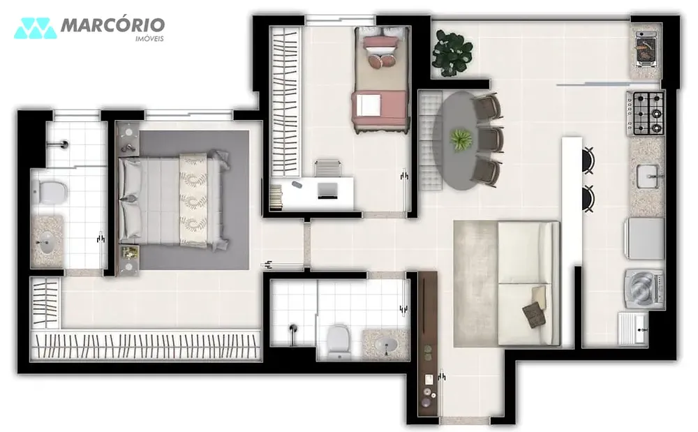Apartamento, 2 quartos, 57 m² - Foto 1