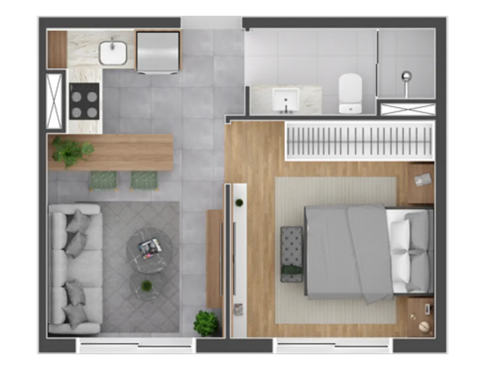 Apartamento, 1 quarto, 57 m² - Foto 1