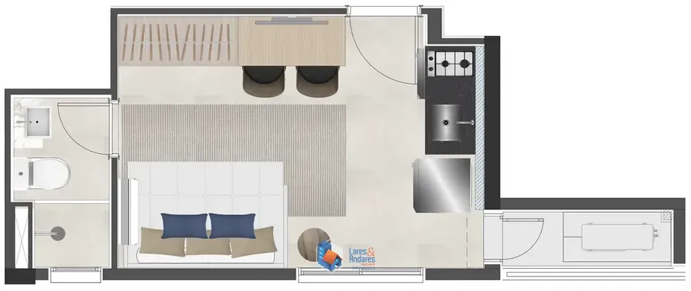 Cobertura, 1 quarto, 64 m² - Foto 3