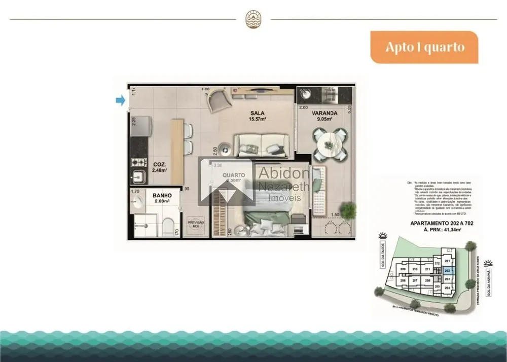 Apartamento, 1 quarto, 41 m² - Foto 2