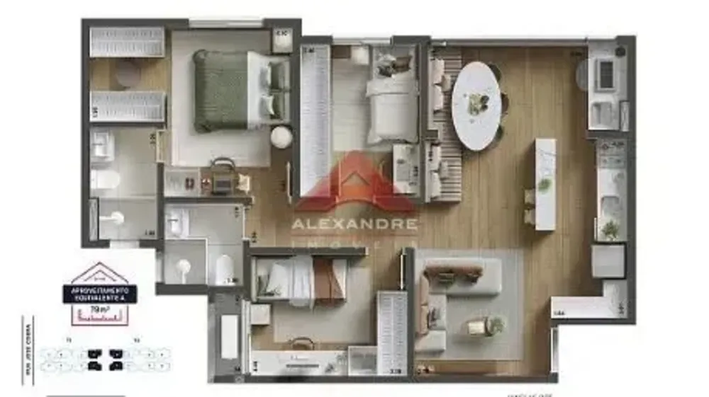 Apartamento, 3 quartos, 71 m² - Foto 1