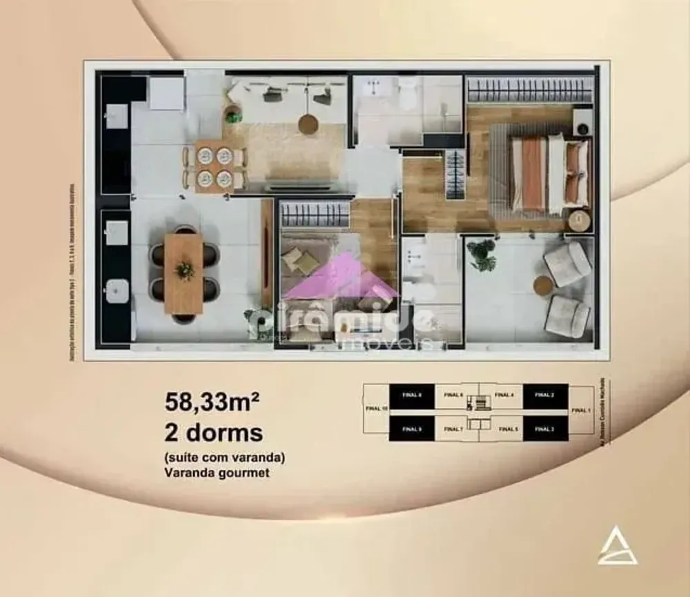 Apartamento, 2 quartos, 58 m² - Foto 3