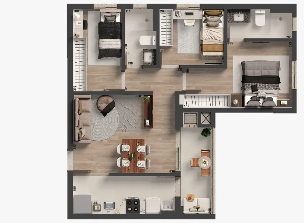 Apartamento, 3 quartos, 68 m² - Foto 2